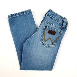 Wrangler Retro Slim Straight Light Wash Denim Jeans Girls Size 6 Western Cowgirl